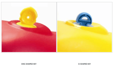 DISC-SHAPED KEY D-SHAPED KEY